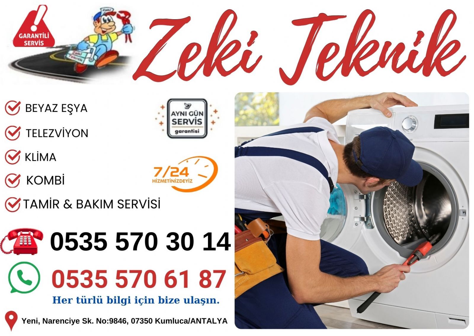 Kumluca Çamaşır Makinesi Tamircisi